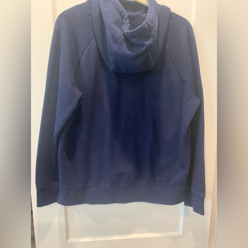 Navy high neck hoodie. Size large. - Picture 8 of 9